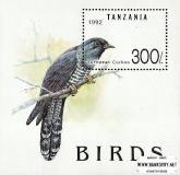 *Známky Tanzánia 1992 Vtáci, nerazítkovaný MNH hárček - Kliknutím na obrázok zatvorte -